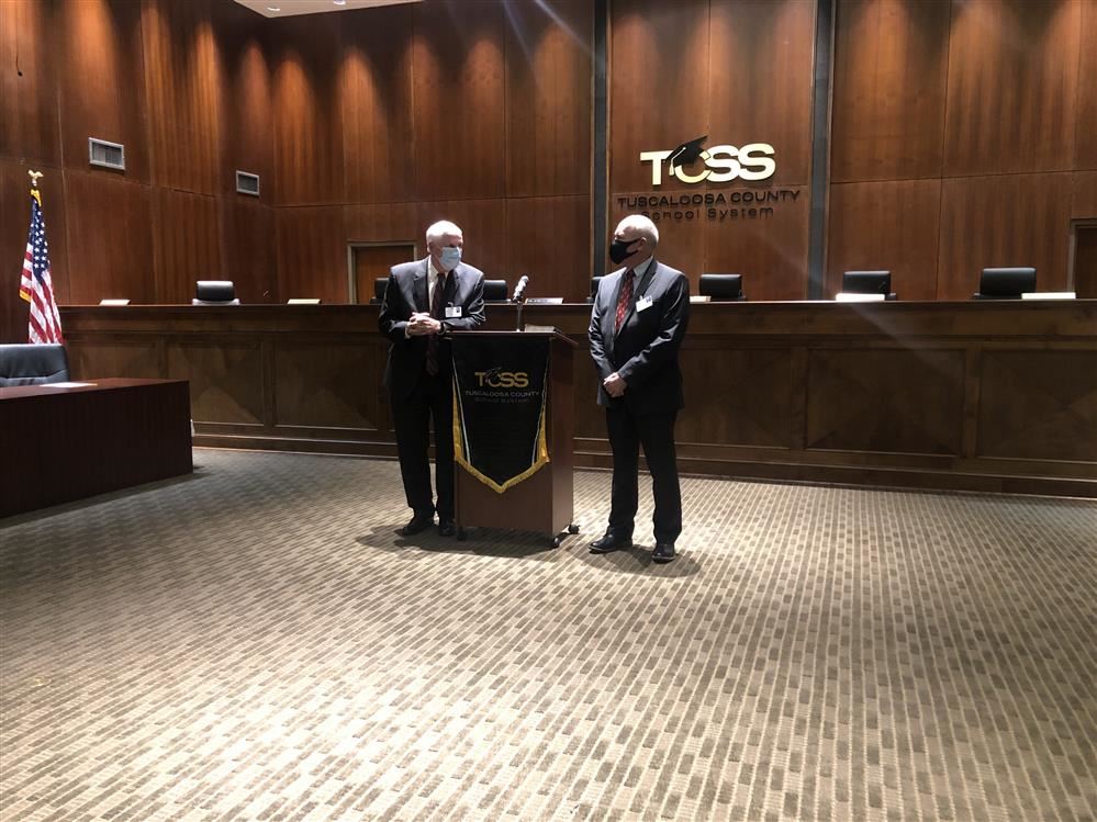 Squires and Board President Mr. Charles Orr prior to oath of office.